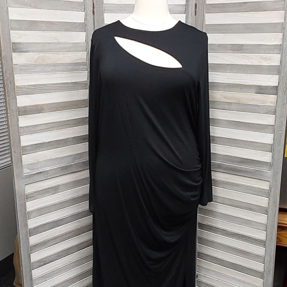 Women's Long Sleeve Slit Dress | Ava & Viv | 4X (28/30)